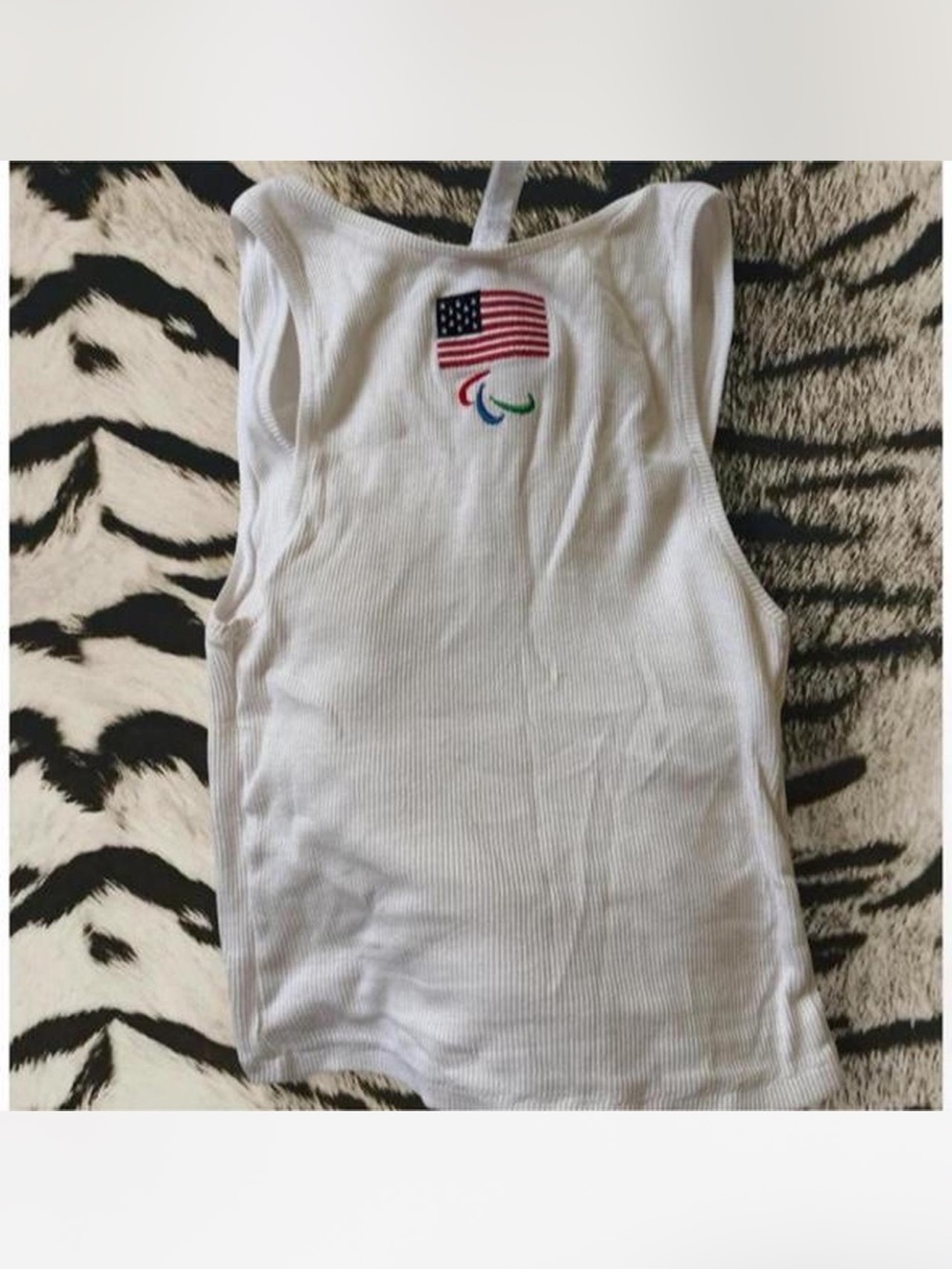 SKIMS White Ribbed 'USA' Logo Tank - Picture 2 of 2